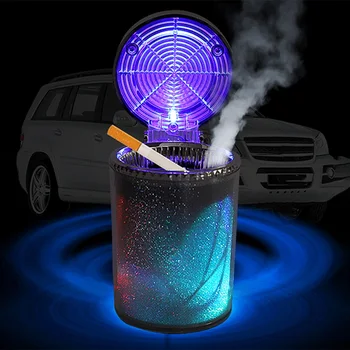 

Car Ashtray with Colorful LED Light Cigarette Cigar Ash Tray Container Smoke Ash Cylinder Smoke Cup Holder Storage Cup for Auto