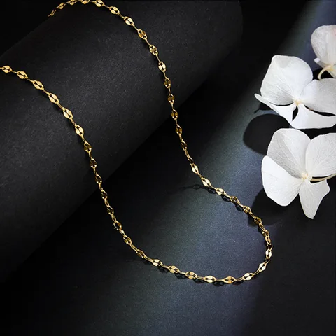 Steel Golden Color Necklace for Women Without Pendant