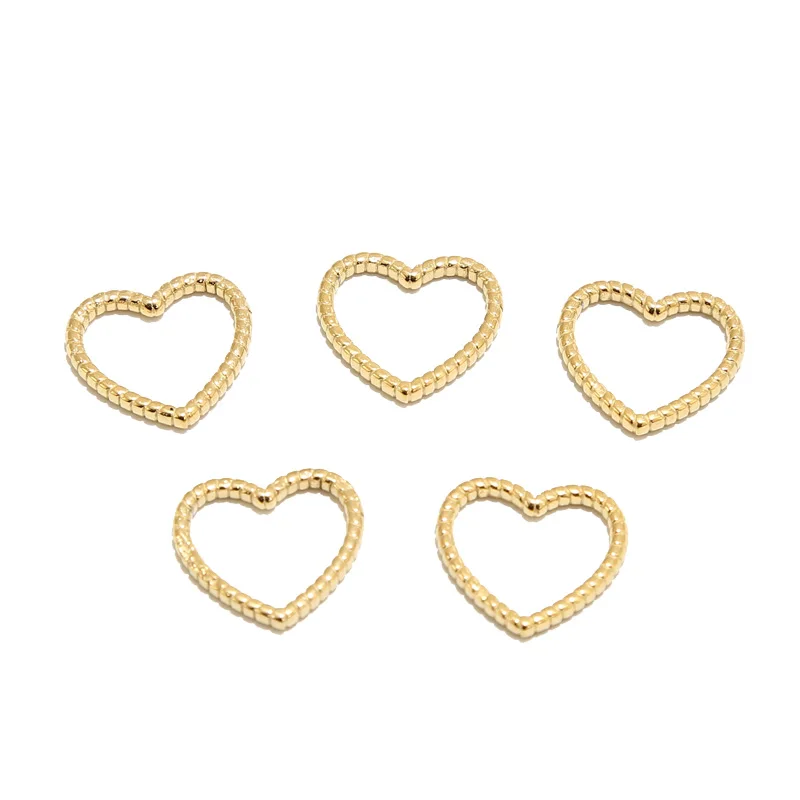 

5pcs Stainless Steel Hollow Heart Charms Pendants Connectors For DIY Jewelry Necklaces Bracelets Making Findings