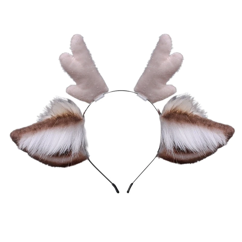 claw hair clips Faux Fur Ears Plush Antler Headband Lovely Reindeer Animal Hair Hoop Holiday Party Christmas Cosplay Hair Accessories small hair clips