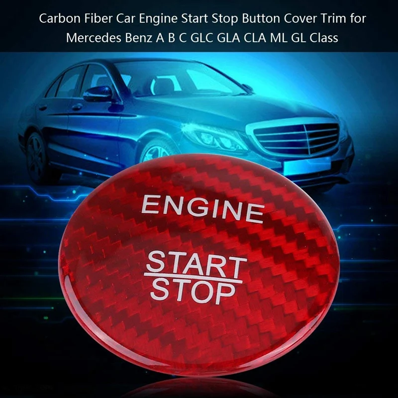 Автомобильная кнопка запуска и остановки из углеродного волокна для Mercedes Benz A B C Glc Gla Cla Ml Gl Class W176 W246 W205 X253 X156 C117