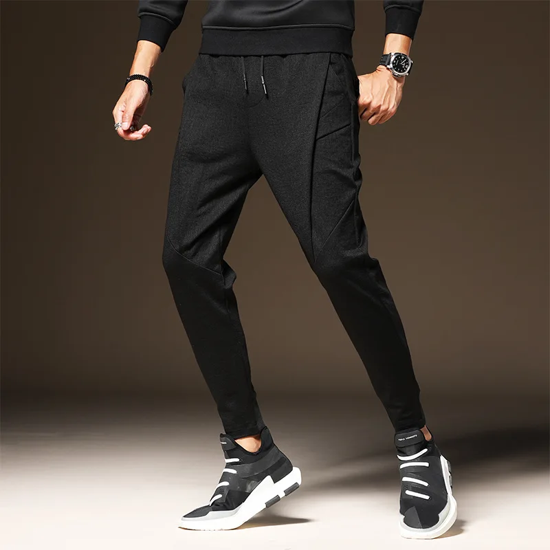 Men Pants with Velvet Sub-Winter Thick Beam Leg Athletic Pants Autumn And Winter Casual Sweatpants Fashion Pants Men's Outer Wea