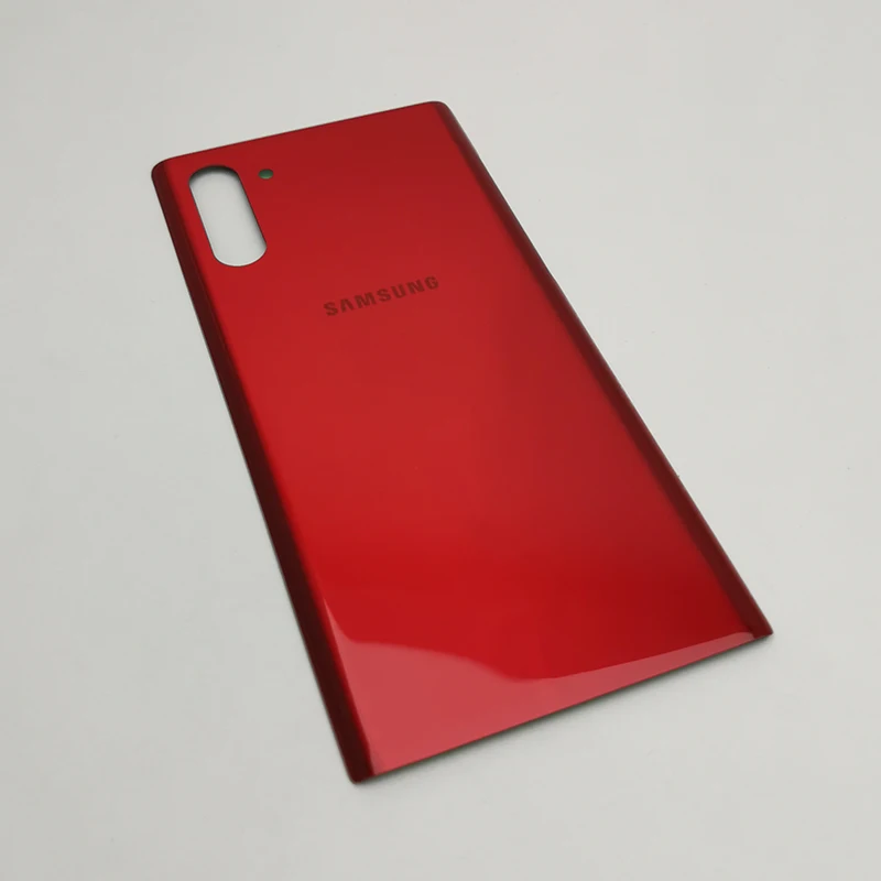Note 10 чехол для телефона для samsung Galaxy Note 10 Note10 задняя крышка чехол для батареи стекло задняя крышка Корпус Замена+ наклейка - Цвет: Note 10 Red