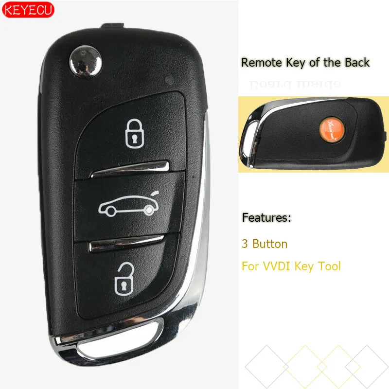 KEYECU Xhorse DS Style (Super Remote) 3 Button for VVDI Remote Key Tool VVDI Mini Key Tool VVDI2 Supermodel Machine