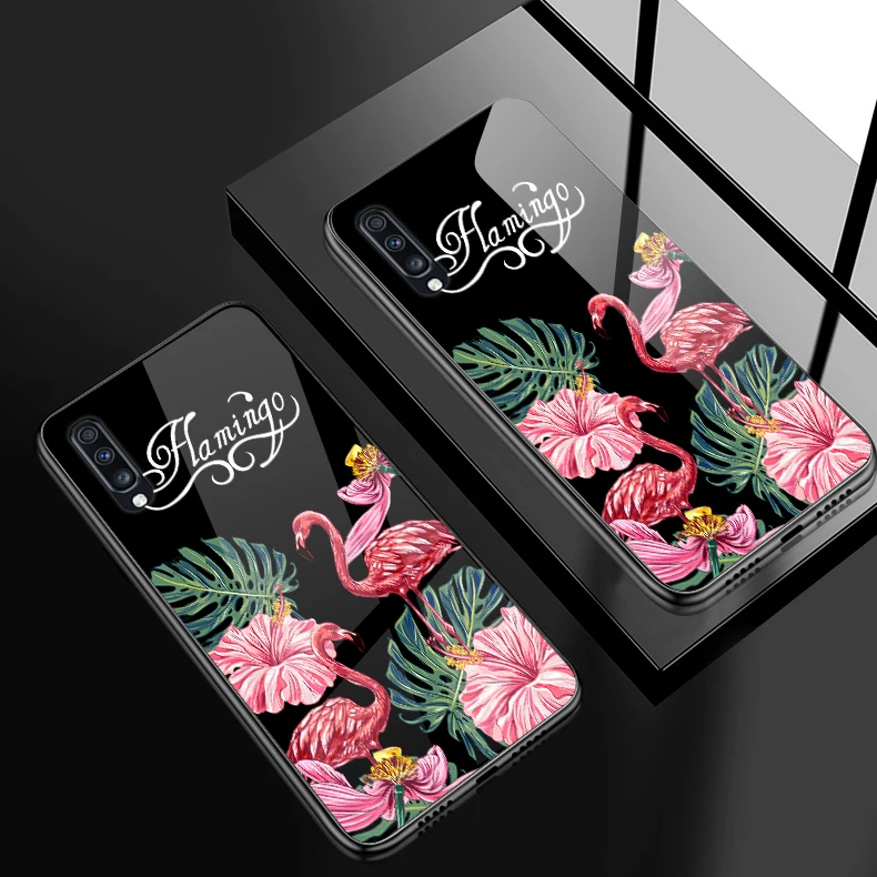 W350 Для samsung Galaxy A10 A20 A30 A40 A50 A6S A70 A8S A80 A90 закаленное Стекло чехол J4Plus M10 M20 M30 Note9 обувь с украшениями в виде цветков и бабочек в виде ракушки - Цвет: W350