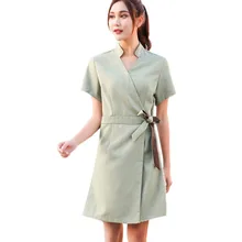 Летняя модная дизайнерская одежда для спа салона красоты Рабочая Униформа больница V шеи с коротким рукавом униформа медсестры