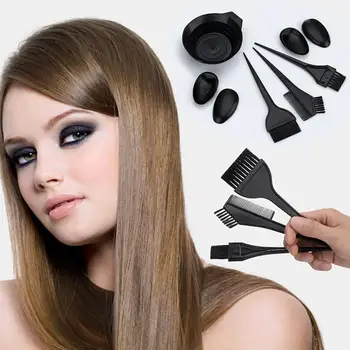

XY Fancy 5Pcs/set Hair Dye Styling Tool Color Mixing Bowl + 3 Brushes + Earmuffs Hairdressing Tint Kit
