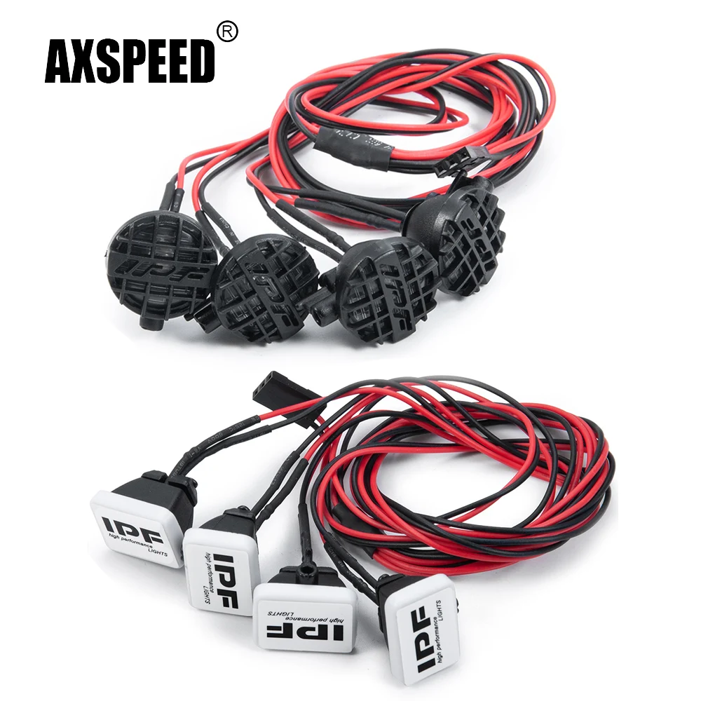 Axspeed Roof 4Pcs Led Lights Kit Fari Spotlight Per Axial Scx10 Wraith Rr10 Trx4 Trx6 1/10 Rc Car Truck Parts