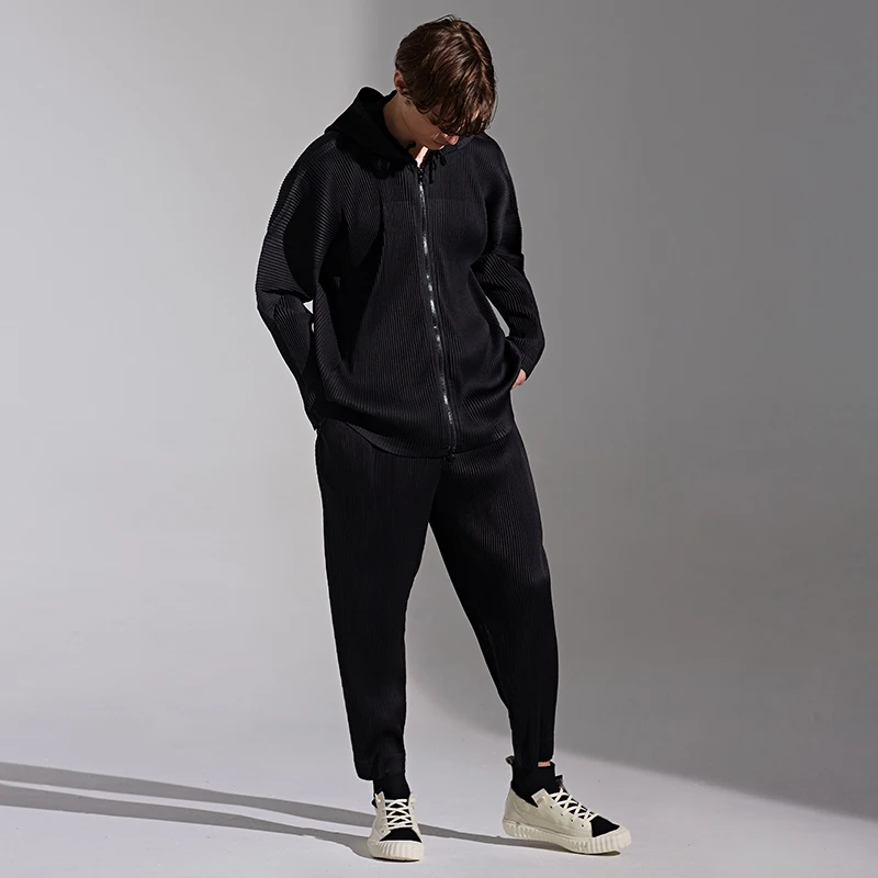 MIYAKE морщинки куртки мужские осенние стиль красивый тренд свободная одежда модные куртки