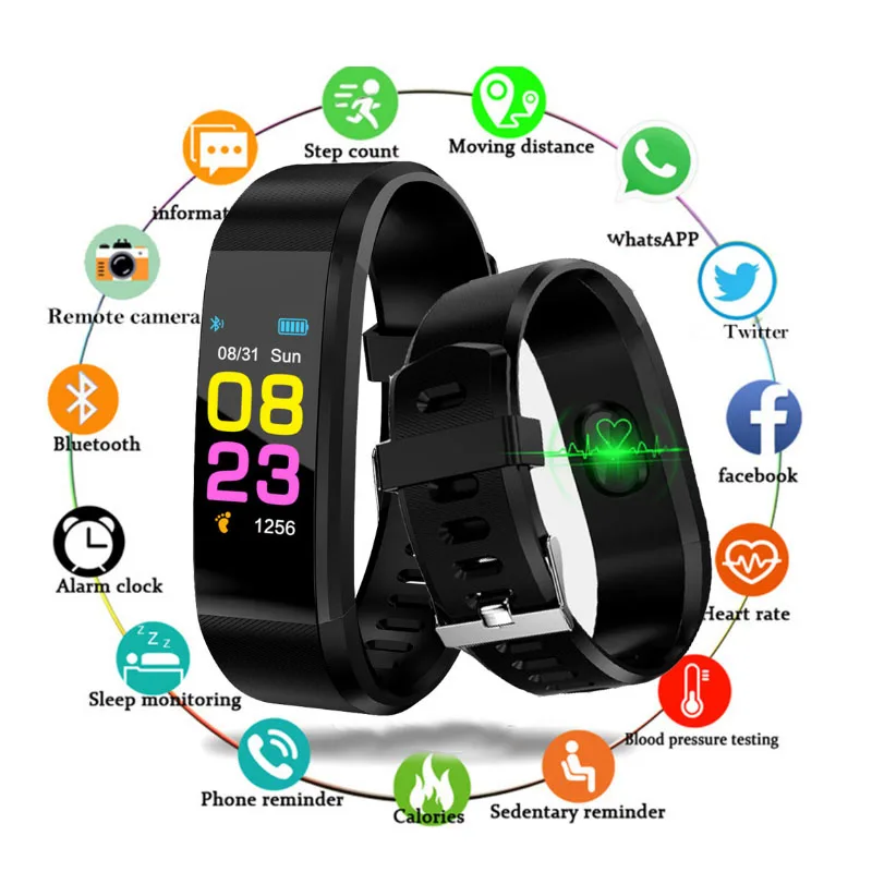 

Men's watch ladies watch fitness tracker, heart rate monitoring IP67 waterproof calorie consumption pedometer sleep monitor