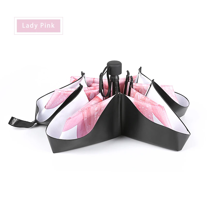 Pink Прекрасный солнечный зонт складной зонт Анти-УФ двойной слой ветрозащитный зонтик для женщин маленький Удобный милый - Цвет: Pink