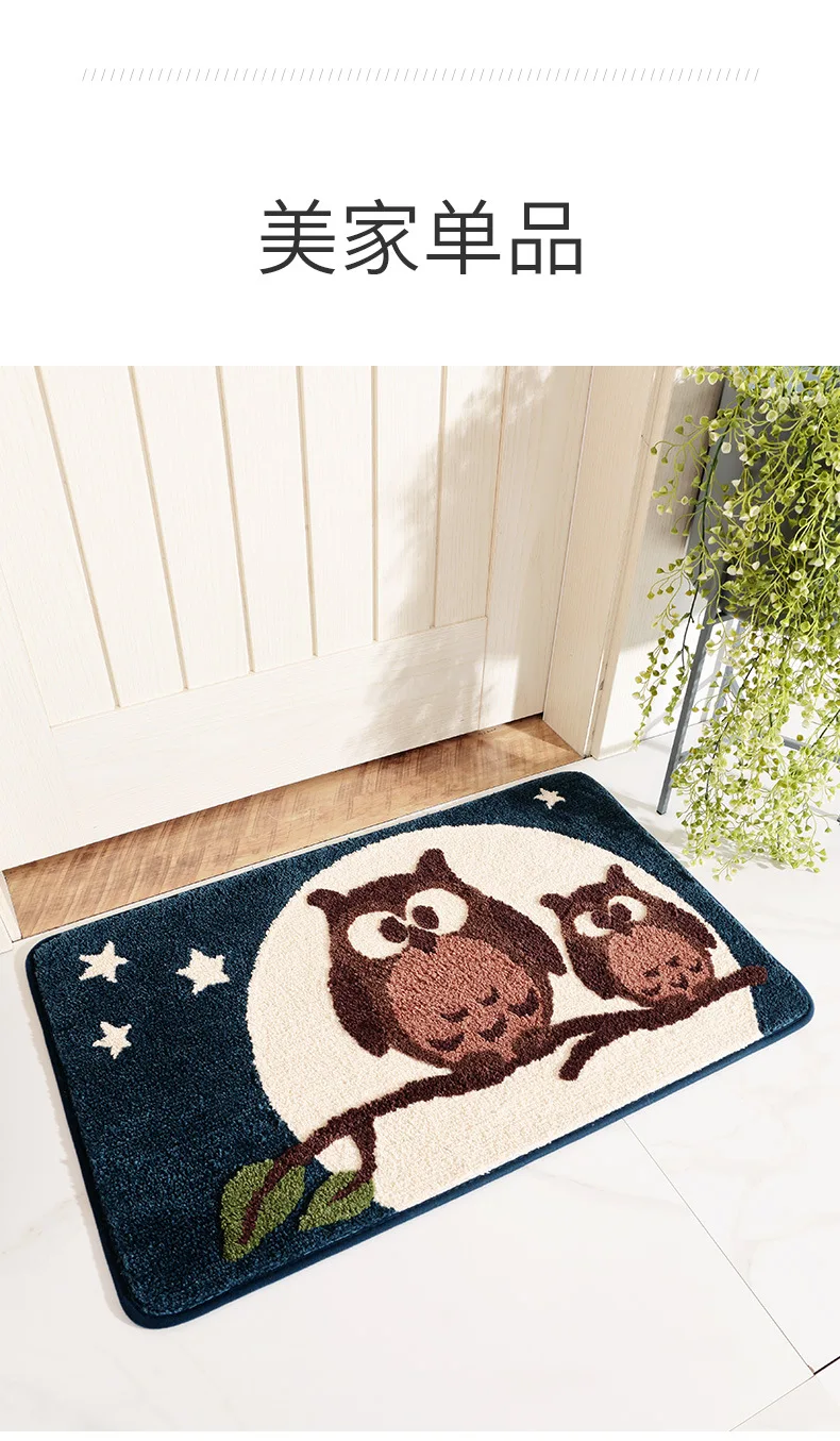 New Style Cartoon Bunk Bed Thick Velvet Doorway Mat Household Toilet Bathroom Water-Absorbing-Slip Mat Bedroom Mat