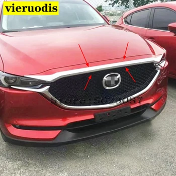 

Fit For Mazda CX-5 CX5 2017 2018 ABS Chrome Exterior Front Engine Machine Grille Upper Hood Cover Trim Car Styling 1Pcs