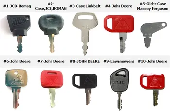 

10Pc key For JCB, Bomag, Terex Mini Excavators John Deere Massey Ferguson