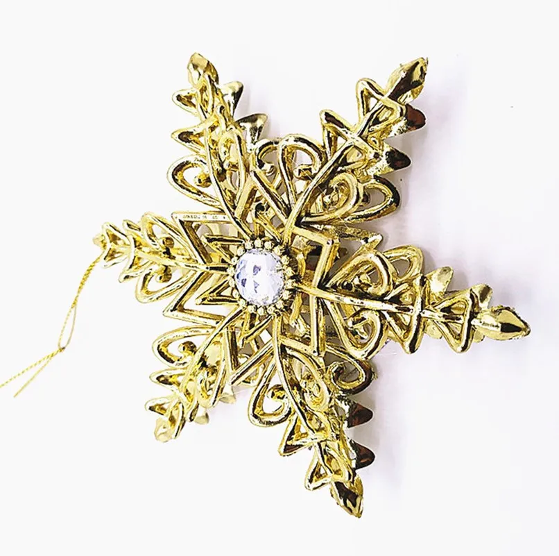 GT(2pcs) 12,5 см DIY Пластиковые серебряные поддельные снежинки для дома Рождество год дерево подвески орнамент Замороженные вечерние свадебные украшения - Цвет: GT(2pcs)