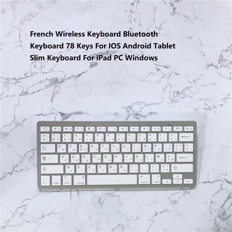 Teclado sem Fio Teclas para Ios Teclado para Ipad Francês Bluetooth Teclado Android Tablet Magro pc Windows 78 - Imagem 2