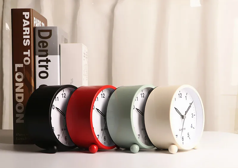 Портативный винтажный тихие часы Многофункциональный Будильник прикроватный Ночной свет круглой формы стол цифровой гостиной домашний декор