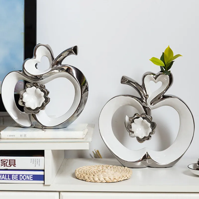 MODERN MINIMALIST CERAMIC APPLE LUCKY ORNAMENTS CRAFTS HOME FURNISHING DECORATION LIVINGROOM OFFICE ROOM FIGURINES DECOR X3996 | Дом и сад