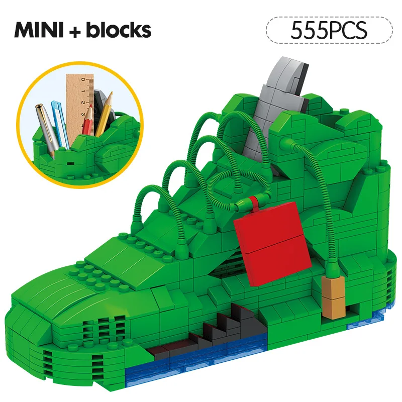 Новые мини милые спортивные баскетбольные туфли строительные блоки кроссовки Модель ручка контейнер кирпичи пенал-бокс игрушки для детей канцелярские принадлежности - Цвет: 75-4