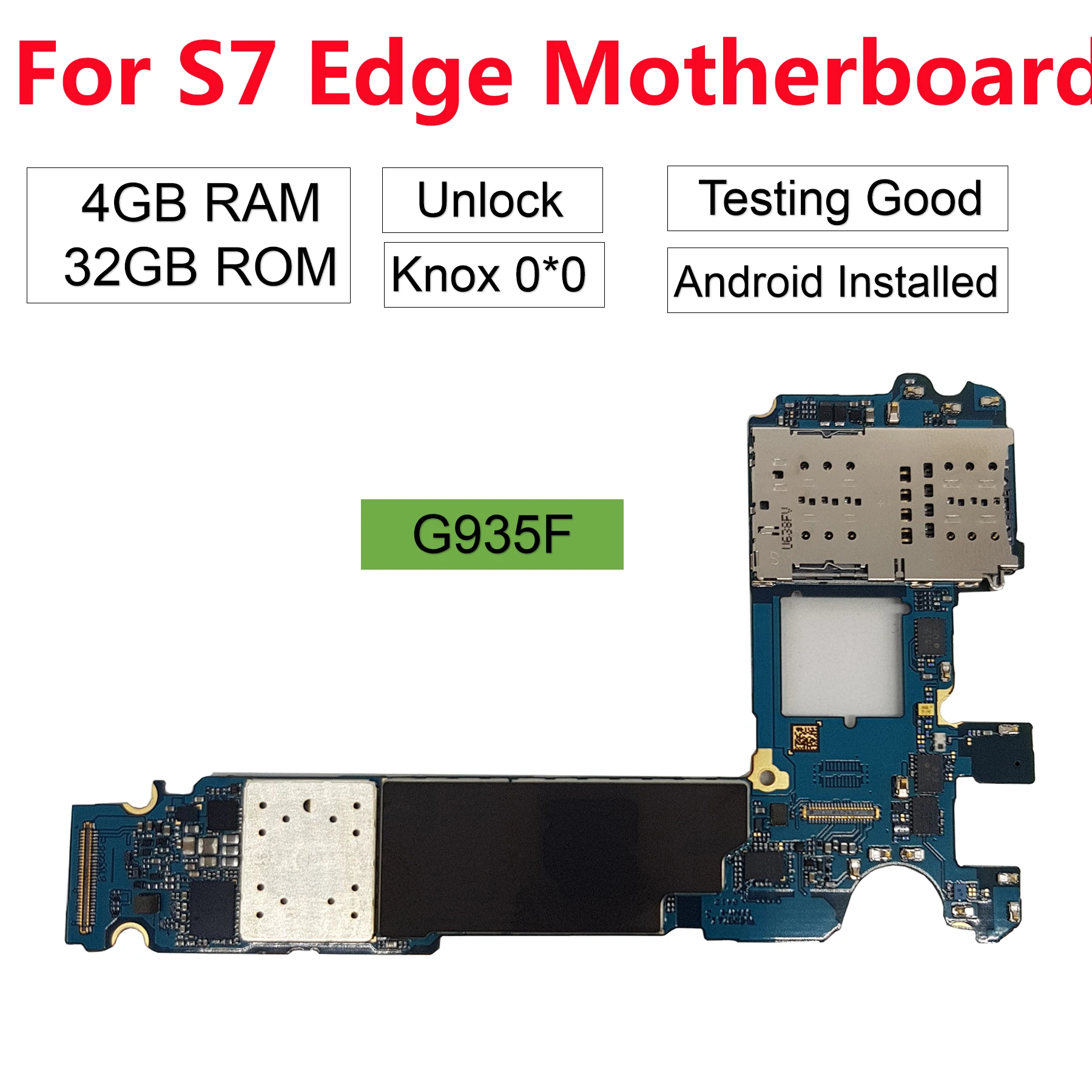 En Ligne BINYEAE Original débloqué pour la carte mère Samsung Galaxy S7 Edge G935F avec puces complètes, réseau 4G Version européenne