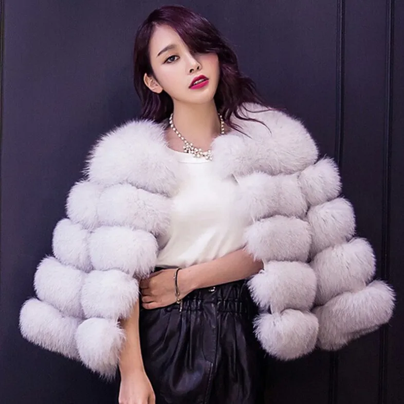 

Harajuku 2019 Autumn Winter coat warm casacos femininos Faux fur vest outerwear womens FAUX fur coat Fake Fur Jacket Overcoat
