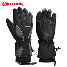 KUTOOK водонепроницаемые Зимние перчатки для катания на лыжах термополиуретановые Утепленные перчатки для катания на сноуборде ветрозащитные теплые зимние перчатки для мужчин и женщин