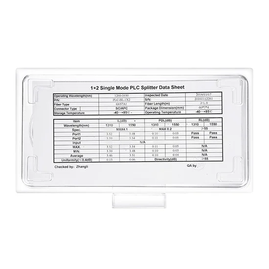 SC APC 1X4 PLC Fiber Optic Splitter FTTH 0 9mm SC Singlemode mini Steel Pipe optical 4