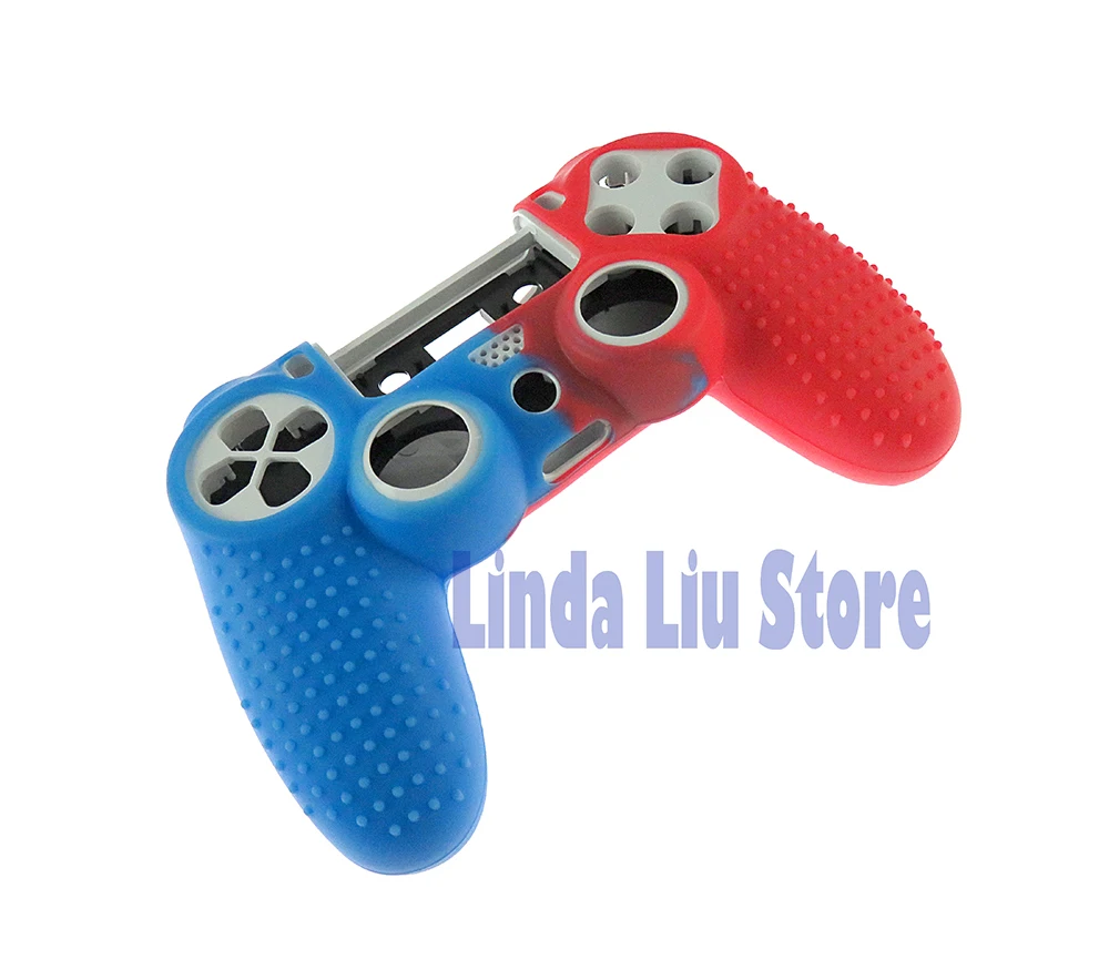 1 Силиконовая крышка для PC кожи для Dualshock 4 PS4 Pro Тонкий чехол контроллера и ручки для большого пальца колпачки для playstation 4 аксессуары для игр