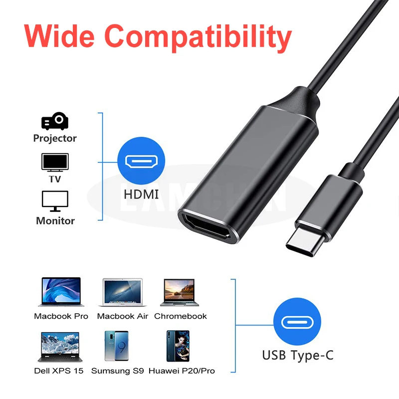 Usb type C hdmi-кабель, адаптер 4K type-C к HDMI концентратор адаптер для мобильного телефона и ноутбука тип компьютера-C HDMI