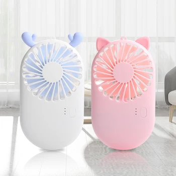 

1PCs Cute Portable Mini Fan Handheld USB Chargeable Desktop Fans 3 Mode Adjustable Summer Cooler For Outdoor Travel Office