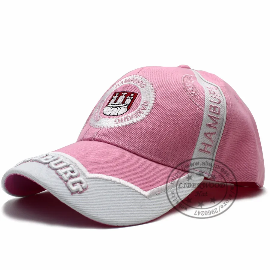 LIBERWOOD, брендовая Кепка, Гамбург, немецкий y, немецкий стиль, повседневная, модная, бейсболка, шапки для мужчин и женщин, с вышивкой, Регулируемая Кепка, подарок - Цвет: pink