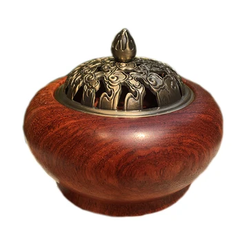 

Wooden Buddhist Incense Burner Red Antique Bedroom Porcelain House Zen Decorations Incense Burner Home Buddhist Supplies MM60XXL