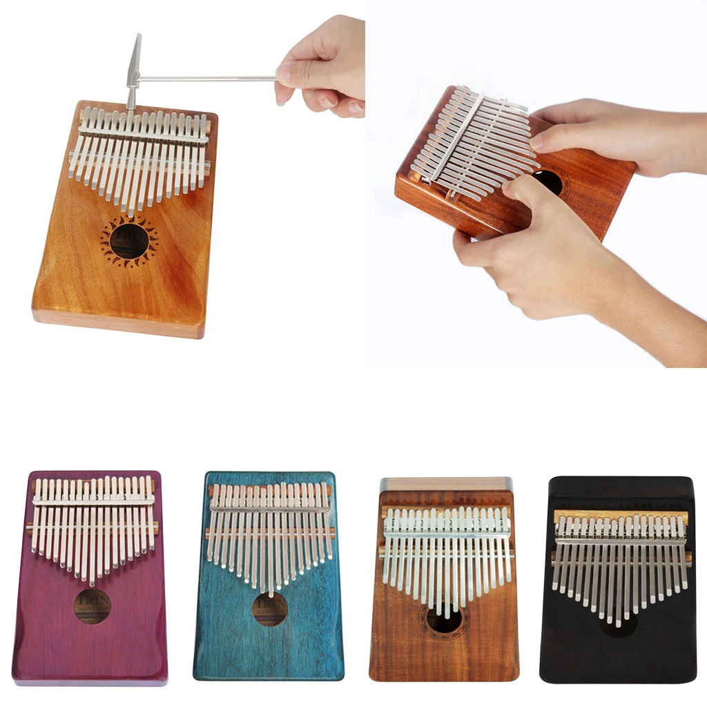 

17-Key Solid Mahogany Kalimba Finger Percussion Thumb Piano Birthday Christmas Gift Handcraft