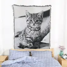 3D одеяло для дивана с котом INS, трикотажное покрывало для дивана, покрывало для дивана, хлопковое покрывало для путешествий, пляжное покрывало