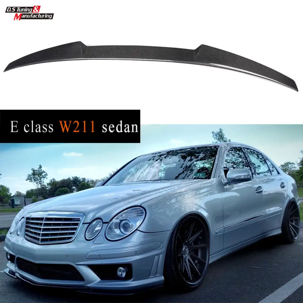Real Carbon Fiber Hinten Kofferraum Deckel Spoiler Flugel Fur E Klasse W211 2004 2009 W Klebeband Spoilers Wings Aliexpress
