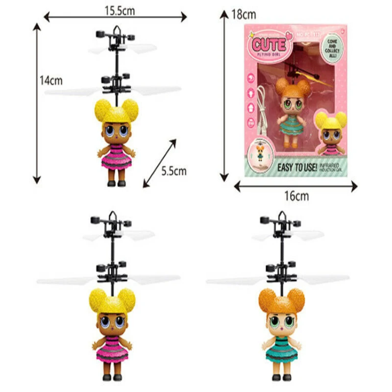 Индукционная Волшебная принцесса, куклы, инфракрасный светильник, подвеска, летающая кукла, игрушки, мини Радиоуправляемый Дрон, девочка, детский подарок, фигурки, игрушки