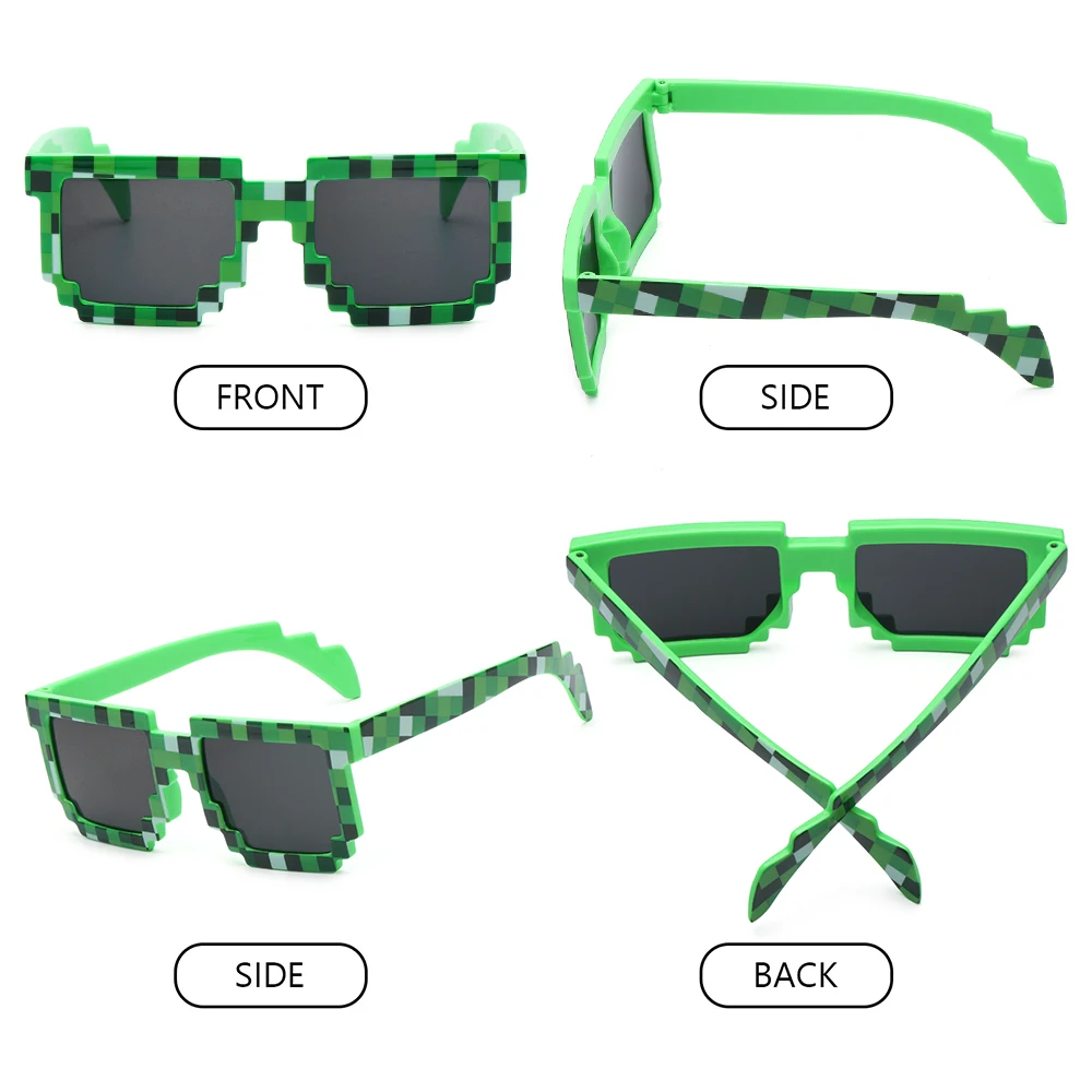 Gift for Kids and Adults Cosplay Toys for Children Thug Life Sunglasses Gamer Robot Sunglasses Favors Pixel Mosaic kids sunglasses