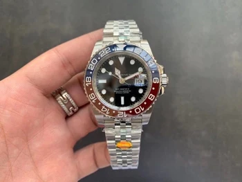 

top brand men's AAA luxury watch green GMT series ceramic red blue rlx 40MM dial date strap automatic mechanical wristwatch