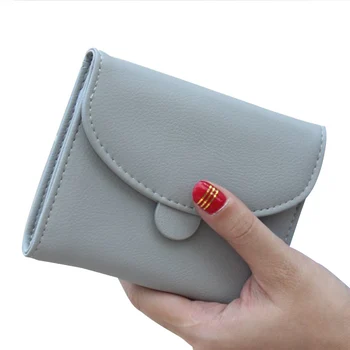

Solid Pu Leather Hasp Credit Card Holders Women's Purse Trifold Wallets for Women Student Short Wallet Lady Coin Purses