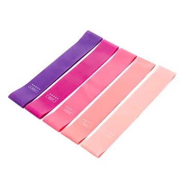 

Pink 5PCS Fitness Elastic Resistance Bands Pilates Latex Pull Rope Sport Fitness Crossfit Loop Bands Training Equipment Home Gum