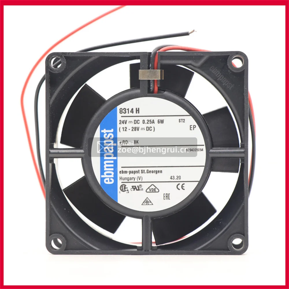 

8314H 8038 80*80*32mm 24VDC 0.25A 6W 47.1CFM 5000 RPM IP20 Wire Leads Drive Module Axial Cooling Fan