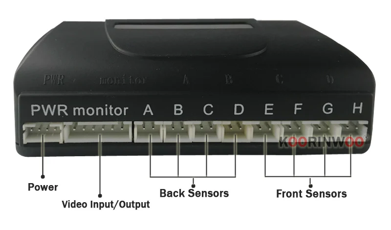 Koorinwoo Latest Flat 16.5MM Rotate Radars 4/6/8 Car Video Parking Sensor Black Reverse Backup Radar Car Detector Parking System