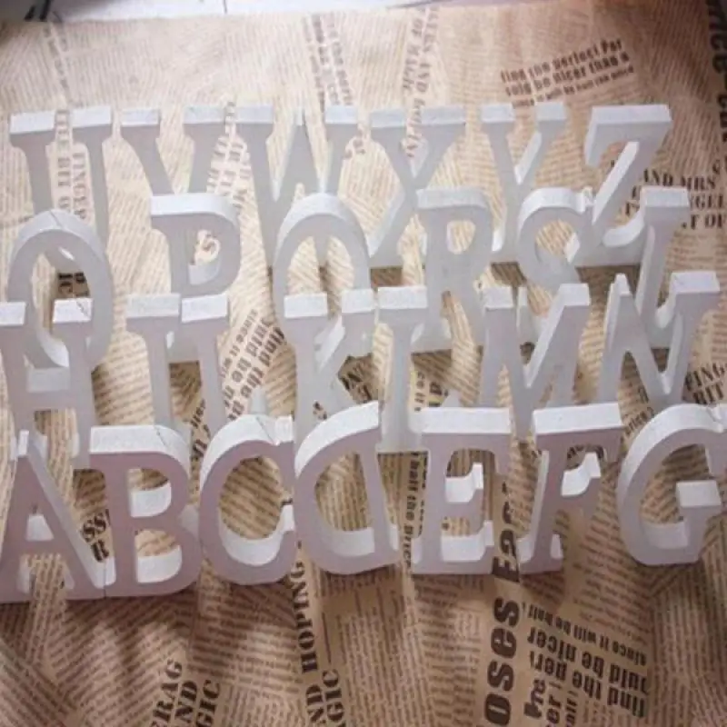 Fantastic 1pc DIY Home Decor White Wooden Alphabet Letters