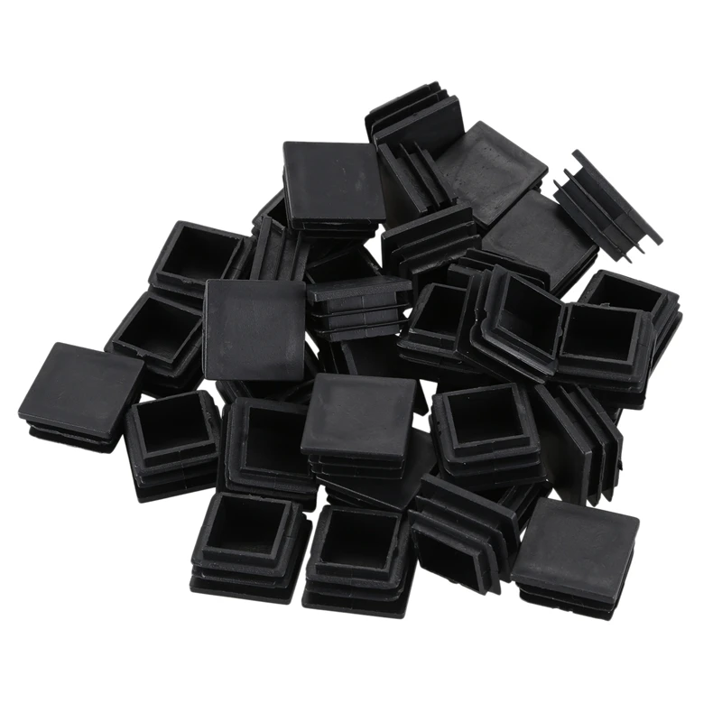 

30Pcs Plastic Home Square Furniture Chair Legs Tubing End Cap 30mm x 30mm Black