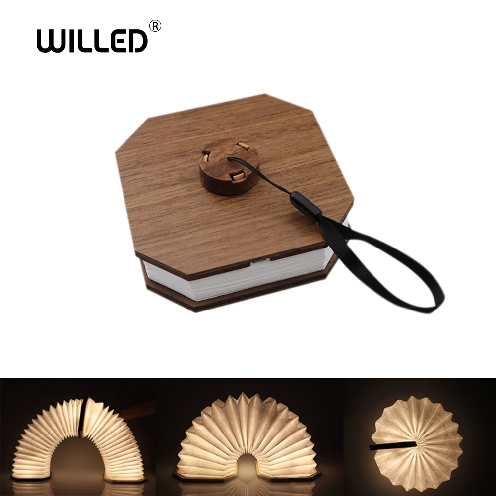 Светодиодный светильник с откидной крышкой USB складной перезаряжаемый домашний