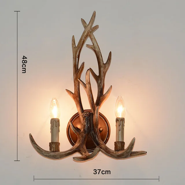 Retro Resin Antler Pendant chandelier Living room Restaurant Bar  4/6/9 Arms Brown White E14 Deer Horn lights house decoration flower chandelier Chandeliers