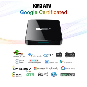 

KM3 3D TV Box Android TV Google Certified Android 9.0 TV Box 4GB 128GB Amlogic 4K Dual Wifi Set Top Box