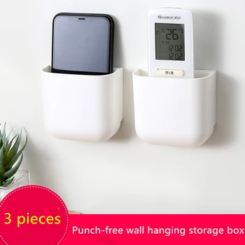 

Wall Mounted Storage Box Remote Control Storage Organizer Case For Air Conditioner TV Mobile Phone Plug Holder Stand Rack
