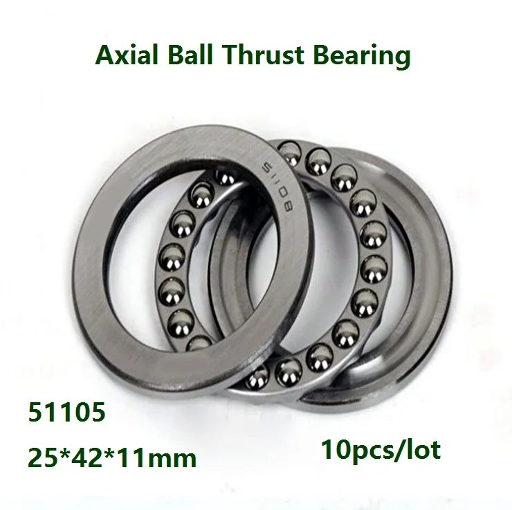 

10pcs/lot High Quality Axial Ball Thrust Bearing 51105 25×42×11mm plane thrust ball bearing 25*42*11mm