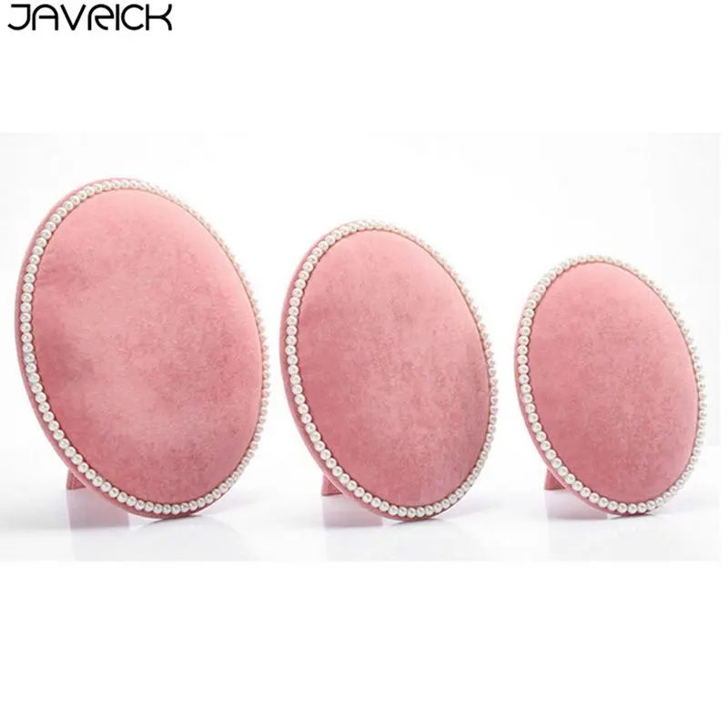 Pink Бархатные овальные серьги ожерелье браслет жемчужные ювелирные изделия Дисплей Органайзер держатель 649D - Цвет: Pink